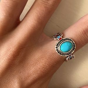 NWOT Madewell silver boho ring with turquoise stone
